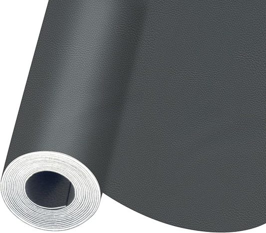 Self Adhesive Leather Repair Patch, Leather Patches for Furniture, Leather Repair Tape for Couch Sofa Car Seat Chair Furniture Repair, Leather Repair Kit (Grey-Litchi Grain, 17X79 Inch)
