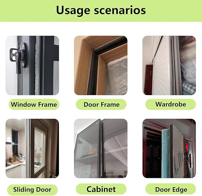 ZOMPAGO Brush Weather Stripping 0.2in(T) x 0.4in(W) x 33FT Grey Door Seal Strip for Door Frame, Sliding Glass Door Draft Stopper Window Soundproofing Bristle Door Sweep Weatherstripping