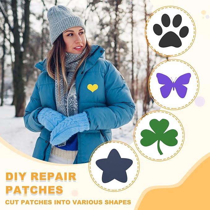 PATIKIL Nylon Repair Patch 8 x 6 Inch, 6pcs Self-Adhesive Down Jacket Repair Patches Waterproof Fabric Repairing Tape for Tents Sleeping Bag Outdoor Camping Gear, Olive