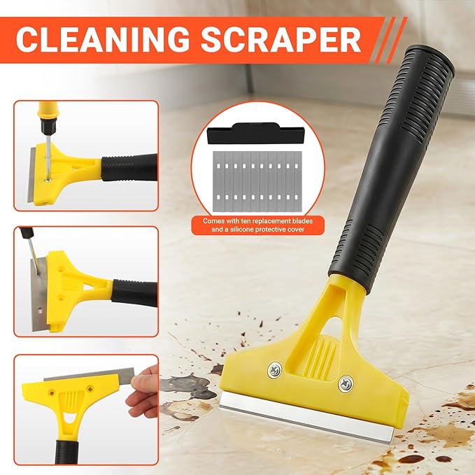 Grout Removal Tool Kit 37 Pack, Hand Grout Saw and Scraper Set with Replaceable Heads and 20 Extra Blades, Caulk Remover for Bathroom Shower Floor Tile Cleaning Repair
