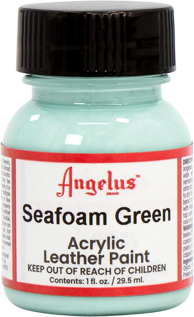 Angelus Acrylic Leather Paint for Purse Leather Vinyl 1 Oz Seafoam Green