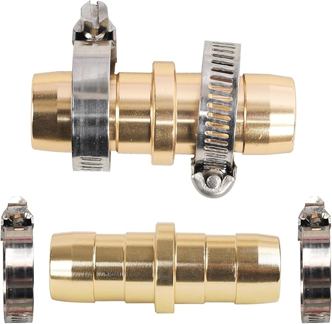 Hourleey 4 Pack Garden Hose Repair Kit, Hose Connector Repair Mender Kit with Stainless Clamp, Fits 3/4"-5/8" Water Hose Repair Fittings