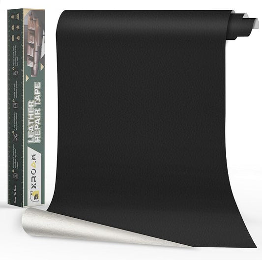 Leather Repair Tape, 16x40 inch Leather Patches for Furniture, Self Adhesive Leather Repair Patch for Sofas, Couches, Leather Covers, Seats, Chairs, Vinyl Repair Tape Black