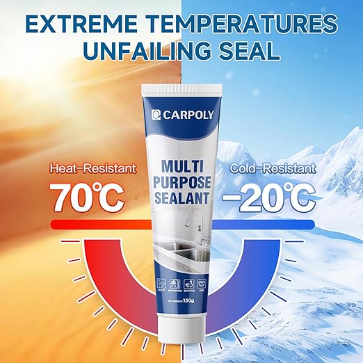 Silicone Caulk for Kitchen & Bathroom, Waterproof White Caulk for Sink, Toilets, Windows, Doors, Strong Adhesion, Shrink & Crack Proof,Long-Lasting(White, 5.29oz)