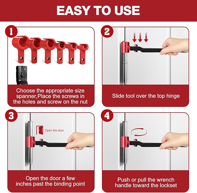 Vdsfand 6 in 1 Door Hinge Adjustment Tool Kit Door Gap Adjustment Tool for Precise Hinge Gap Adjustment Upgraded Hinge Gap Adjusting Wrench for Installation and Repair of Residential and Commercial