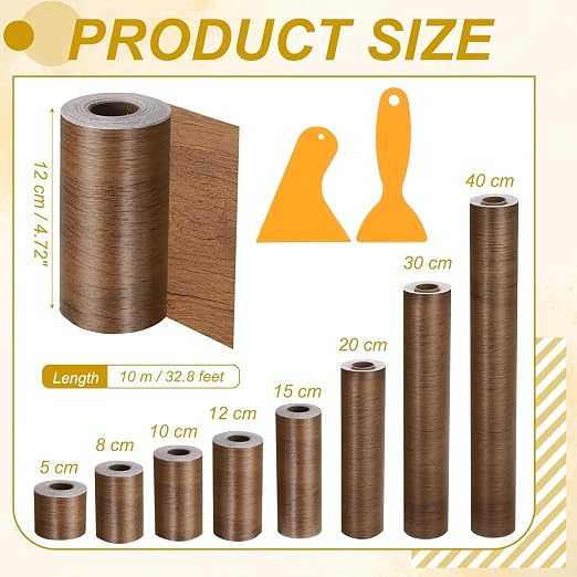 PATIKIL Wood Grain Repair Tape, 5" x 33' Self Adhesive Realistic Wood Tape with Scraper Durable Repair Patch for Furniture Floor Window Door Table DIY Home Decor, Natural Wood Grain