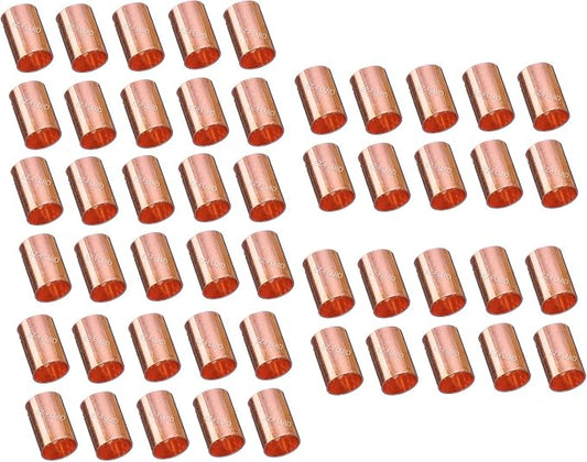 EZ-FLUID Plumbing (Pack of 50) 3/4" C X C LF Copper Slip Coupling Pressure Copper Fitting Without Stop,Sweat Solder Connection for Residential,Commercial.