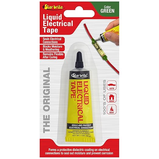 STAR BRITE Liquid Electrical Tape - Superior Adhesion and Flexible Protection for Frayed Cables, Terminals, and Electric Splices