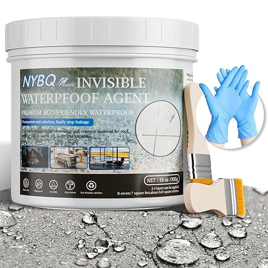 NYBQ Waterproof Sealant Coating 18oz, Transparent Invisible Waterproof Agent, Super Strong Anti-Leakage Polyurethane Coating for Bathroom, Roofs, Kitchen, Patio, Walls, Indoor & Outdoor