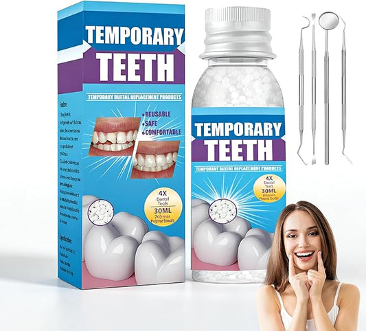 Fake Teeth Repair Kit, Moldable False Teeth Beads for Teeth Repair, Suitable for Missing, Cracked Denture Kit, Smile Confidently Again (1)