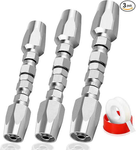 3 Pack Hydraulic Hose Repair Kit, 1/4, 3/8, 1/2 Reusable Hydraulic Fitting | Emergency Hydraulic Hose Repair; Fits SAE 100R2 R16 R17 R19 2-wire Hydraulic Hoses; Heavy Duty Galvanized Carbon Steel