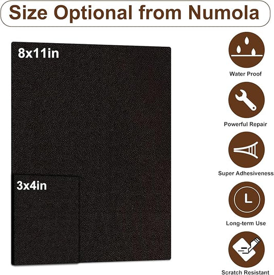 Numola Leather Repair Patch 8×11 inch Self-Adhesive Leather Repair Tape, Scratch/Holes Vinyl Repair Kit for Couch, Car Seat, Sofas, DIY Furniture Upholstery, Chair, Jackets, First-aid (Dark Brown)