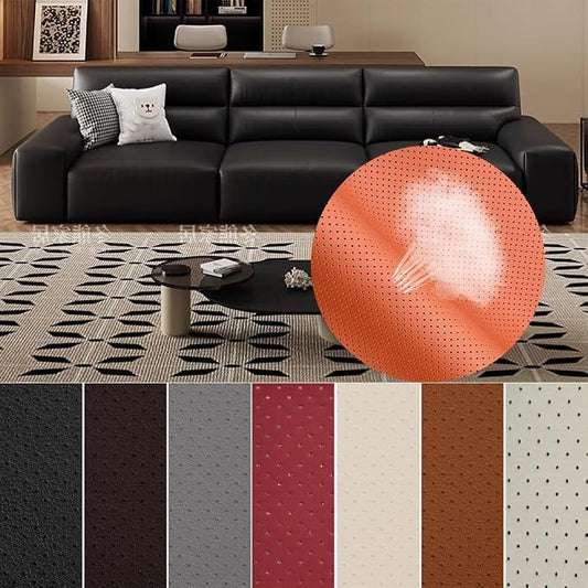 Leather Repair Patch Breathable Perforated Adhesive Self-Adhesive Repair Patch, Furniture Couch Car Seats Office Chairs Sofa Repair Patch Refurbished Patch Beige 17.7x78.7 Beige 2.0