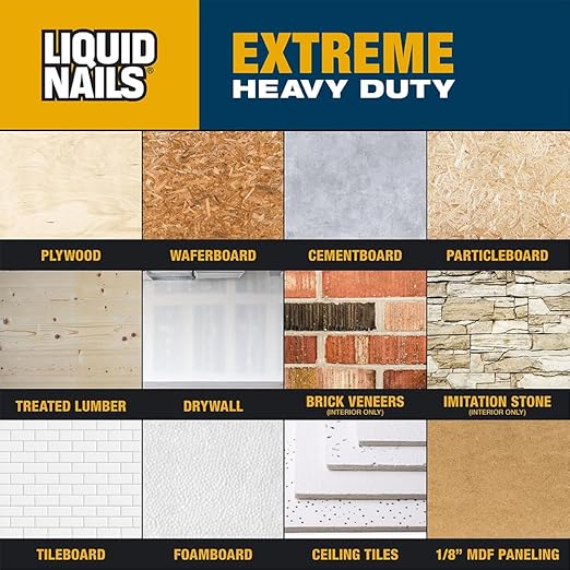 Liquid Nails Extreme Heavy Duty 28 oz. White Latex-Based Construction Adhesive, 12 Pack