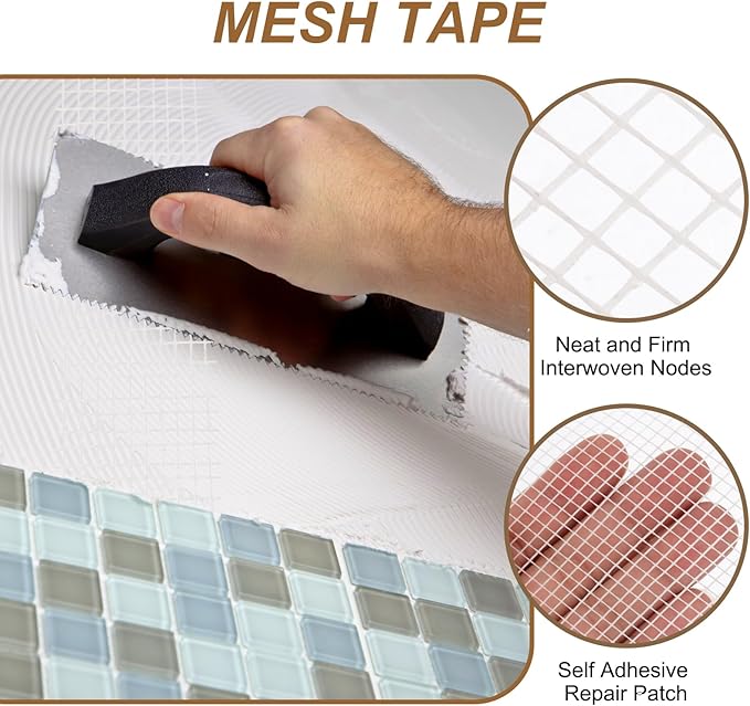 PATIKIL Drywall Repair Mesh Tape, 2 inch x 328 ft Fiberglass Repair Patch Self-Adhesive Dry Wall Joint Tape 8 Mesh Wall Hole Crack and Seam Patch, White