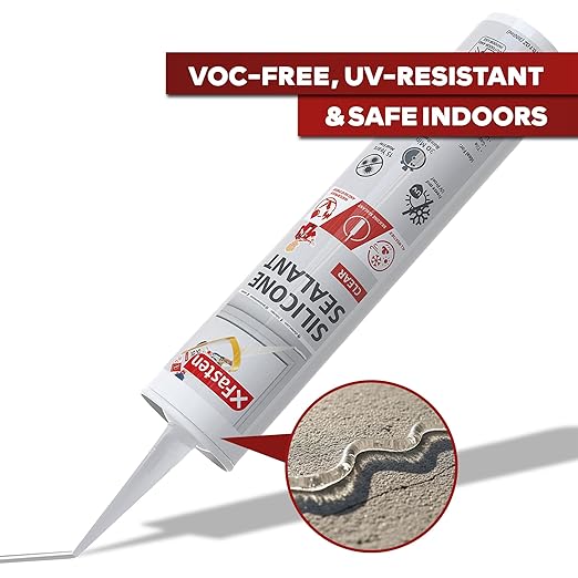 XFasten Clear Silicone Caulk Neutral Cure 10.1 oz (10-Pack) 100% Waterproof Silicone Sealant, Crack and Shrink Resistant, Low Odor, Strong Adhesion Caulking for Kitchen Bath Window Shower Outdoor Use