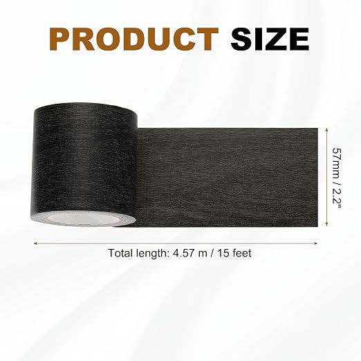 uxcell Wood Grain Repair Tape, 2.2" x 15ft Self Adhesive Wood Grain Colored Duct Tape Waterproof Repair Patch for Furniture Floor Scratch Fix, Baseboards, DIY Decor, Ebony Black
