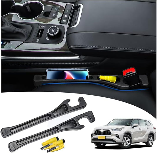 【Compatible with Toyota Highlander】 Seat Gap Filler,No Drop Seat Guard Compatible with Toyota Highlander.Drop Seat Guards for Cars(2Pcs),Emergency Keychain Car Escape Tool(2Pcs)