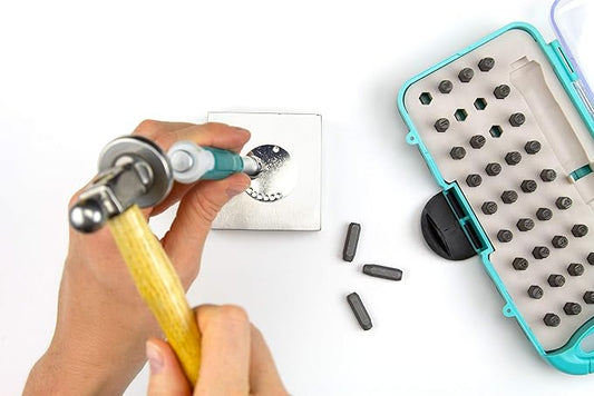 Cousin DIY Stamp & Go Metal Stamping Tool Kit Set with Hammer, Charms, Block and Bits, Multi