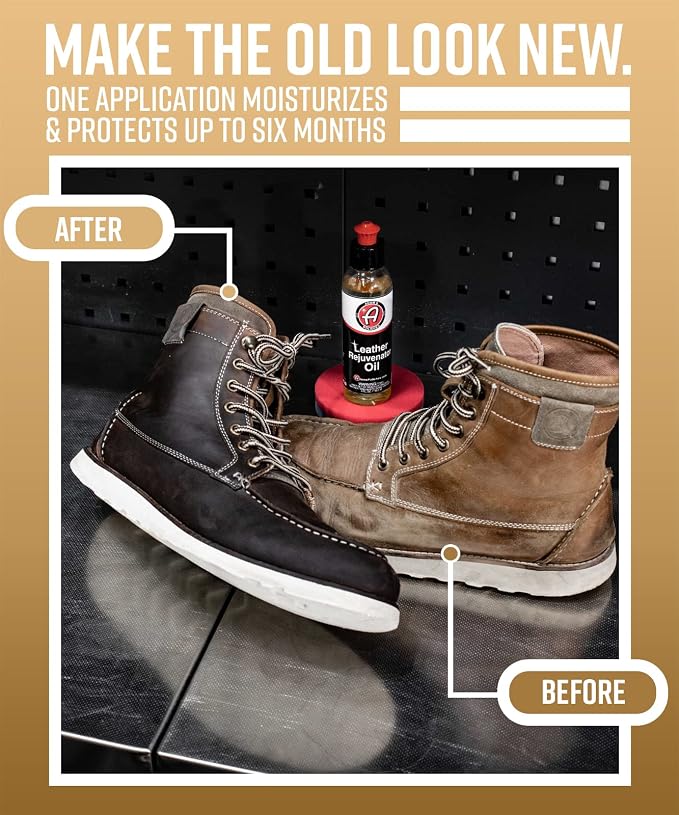 Adam's Polishes Leather Rejuvenator Oil (Basic Kit) - Cleans, Hydrates, Protects All Leather Types, Colors, & Ages - Non Sticky, Non Greasy, & Non Silicone
