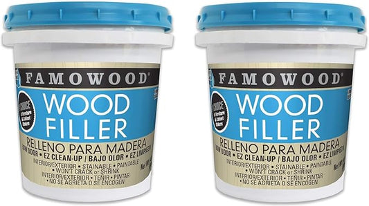 FamoWood 40022126 Latex Wood Filler - Pint, Natural 24 Oz. | Pack of 2