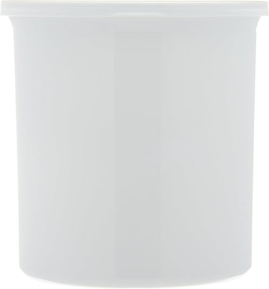 Carlisle FoodService Products Classic Round Storage Container Crock with Lid for Kitchen, Restaurants, Home, Plastic, 1.2 Quarts, White, (Pack of 12)