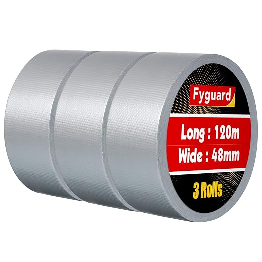 3 Pack Silver Duct Tape 1.89In × 132Yd Total Heavy Duty Waterproof Tape, 8.26Mil Adhesive Repair Duct Tape for Indoor Outdoor Repair Fixation Reinforcement