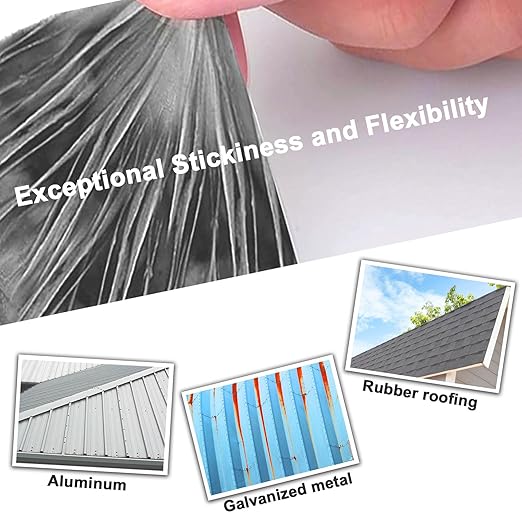 EDSRDRUS RV Roof Tape, Heavy-Duty Adhesive Butyl Seal Tape Waterproof UV-Resistant for RV Repair, RV Sealant Tape for Boat, Camper Roof Leaks (White, 4inch*50ft)