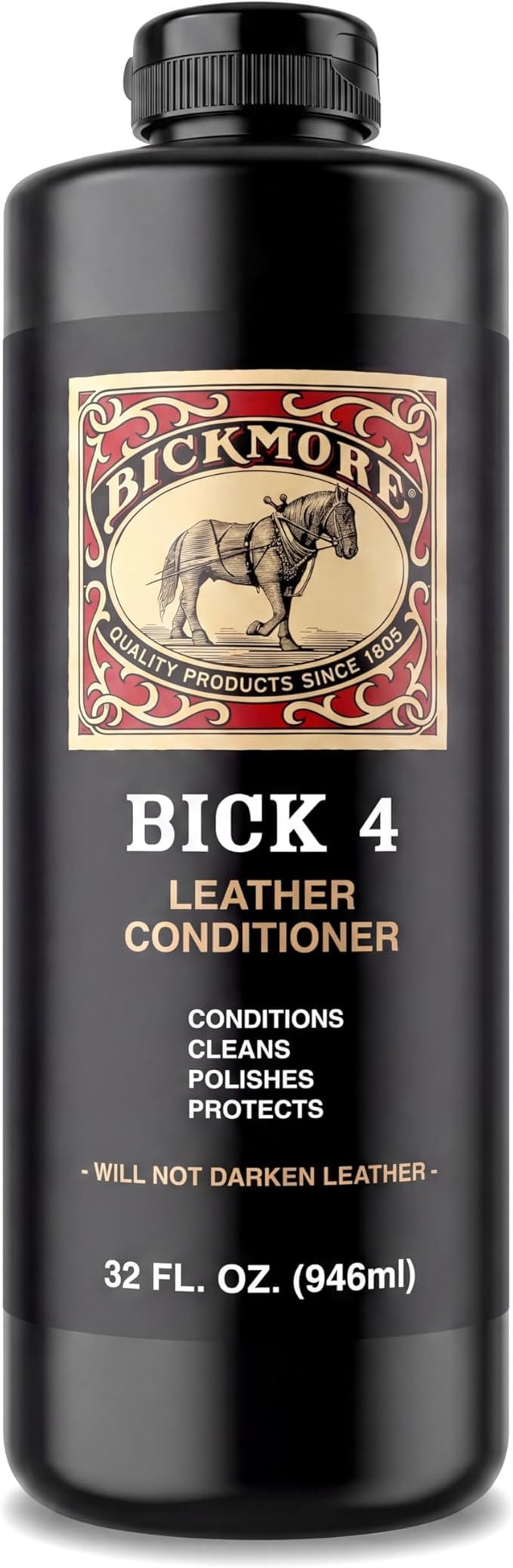 Bickmore Bick 4 Leather Conditioner 32 Fl Oz - USA Made Since 1882 - Leather Cleaner & Conditioner - Restore Polish & Protect All Smooth Finished Leathers