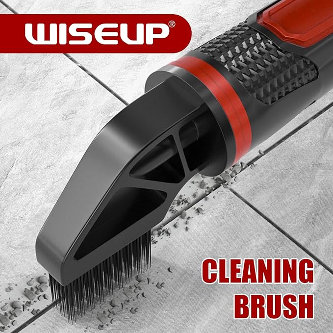 WISEUP Caulking Tool，6 in 1 Caulk Remover Tool with Grout Scraper，Brush，Caulking Tool Kit for Kitchen,Bathroom,Window,Door