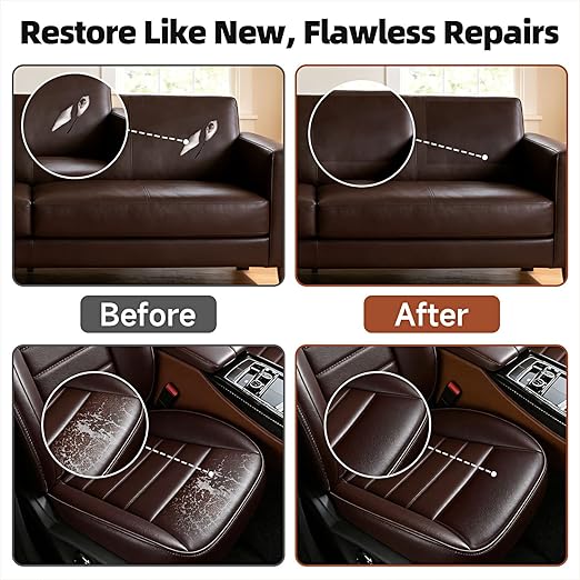 Dark Brown Leather Tape,15.7 x 59in self-Adhesive Leather Repair Patch, for car seat Repair, Vinyl Repair kit, Suitable for Sofas, Furniture, Seats,Strong Adhesive Leather Repair Tape