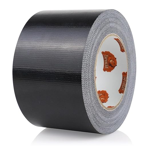 TAPEBEAR Black Duct Tape Heavy Duty 3" x 90FT, Strong Tough Utility Ducting Tape Waterproof, No Residue, Flexible, Hand Tear Binding Tape Industrial Strength for Bundle, Patch, Protect & Repair
