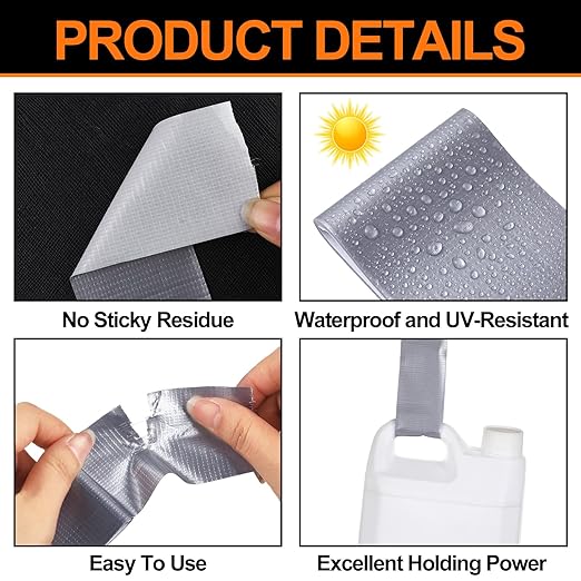 4 Pack 1.77 in x 10 ft Travel Duct Tape Mini Pocket Size Flat Roll Flexible Heavy Duty Waterproof Tear by Hand for Repair Outdoor Emergency Gear EDC DIY Craft Camping Hiking (Silver)