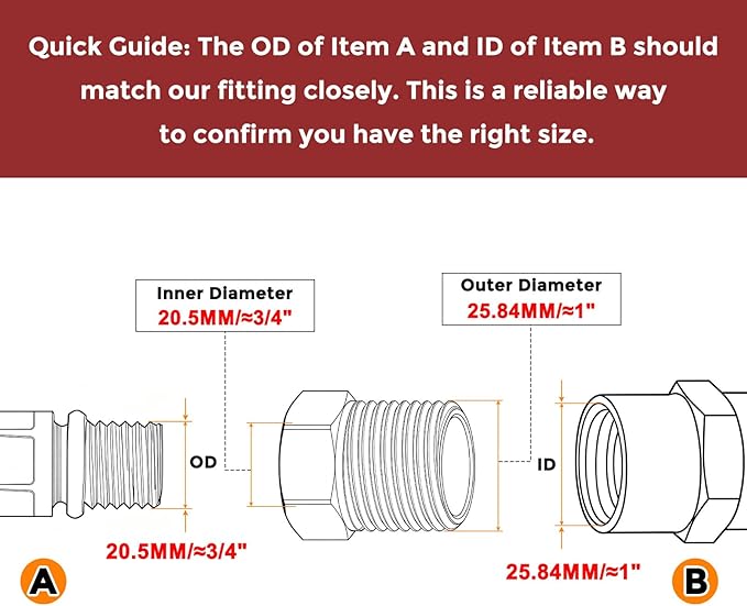 Pack of 2, 3/4" Male NPT to 1/2" FeMale NPT Solid 304 Stainless Steel Hex Bushing, Hose Fittings Adapter Reducer for Pipe Leak Repair, Bathroom Remodeling, Tool Extensions