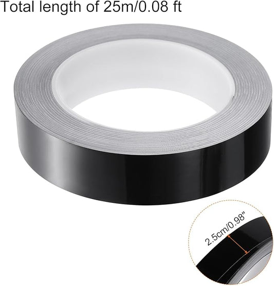 HARFINGTON 2Pcs Floor Tiles Black Foil Lines Metallic Mirror Tape 0.98" x82 Ft Ft Self Adhesive Decor Floor Wall Seam Sticker Waterproof Gap Sealing Tape for Kitchen Bathroom Cabinet