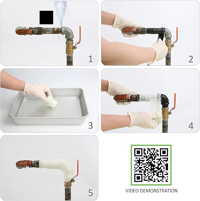 Pipe Repair KIT, Fiberglass Wrap, Water Leak, Plumbing, Underwater OK, Emergency, Self DIY, Permanent (Patch Type, 4in x 15ft)