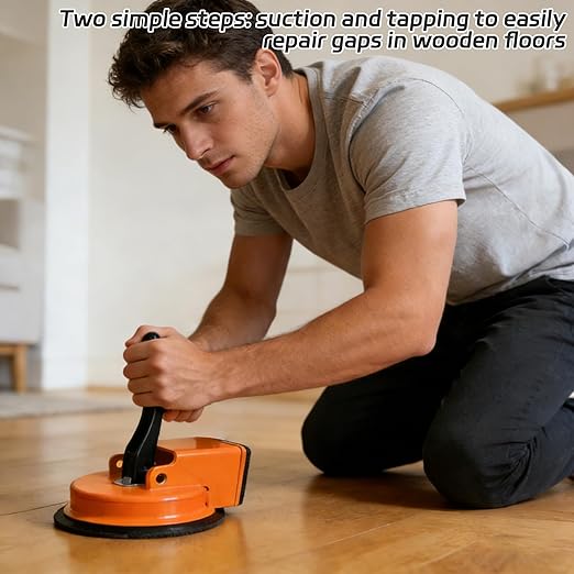 Heavy Duty Floor Gap Fixer Tool, Enhanced Vacuum Suction Cup Flooring Gap Repair Tool Laminate Vinyl Wood Tile Flooring Industrial Iron Plank Grabber Home Renovation DIY Installation (Black)