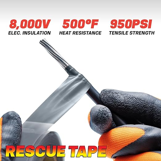Bond It Rescue Tape, Self-Fusing Silicone Tape, Emergency Plumbing Pipe & Radiator Hose Repair, Electrical Insulation, Waterproof, 950PSI, 1" Width x 36' Length x 0.02" Thick, Clear