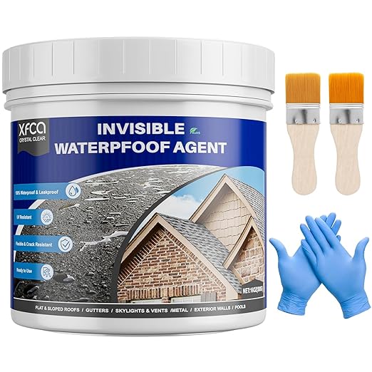 Waterproof Sealant 17.6oz Clear, Transparent Waterproof Coating Water-Based Invisible Agent Roofs, Walls, Garden, Terraces Indoor & Outdoor