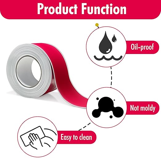 2 Rolls White Caulk Tape Waterproof Self Adhesive, Caulk Strip, Tub Sealer Strip Waterproof, Toilet Sealer Around Toilet Base, Peel and Stick Shower