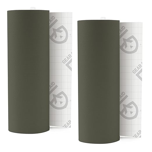 GEAR AID Tenacious Tape 3” x 20” Nylon Fabric Gear Repair Tape, Fix Holes and Rips in Puffy Jackets, Rain Gear, Tents, Sleeping Bags and Outdoor Equipment, OD Green, 2 Rolls