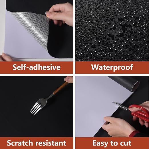 Leather Repair Tape 15.7inx78.7in Self-Adhesive | Self-Adhesive, Vinyl Patch Kit for Couch, Furniture, Sofa, Office Chair, Handbag, Black