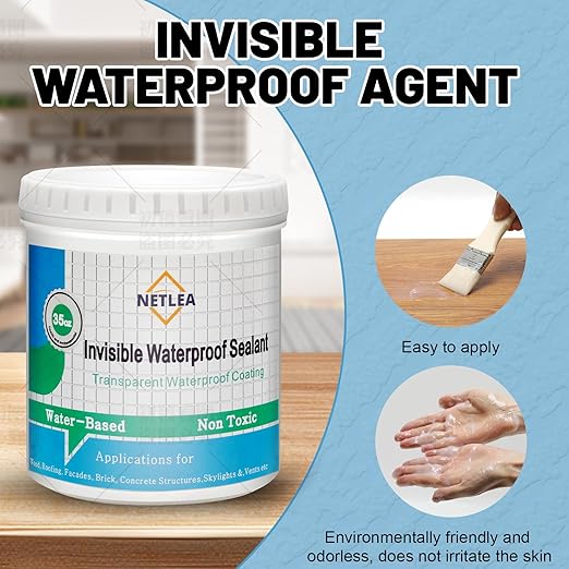 Invisible Waterproof Agent,Transparent Waterproof Coating,Polyurethane Coating for Roofs, Walls, Bathroom, Shower, Window Sills, Indoor & Outdoor