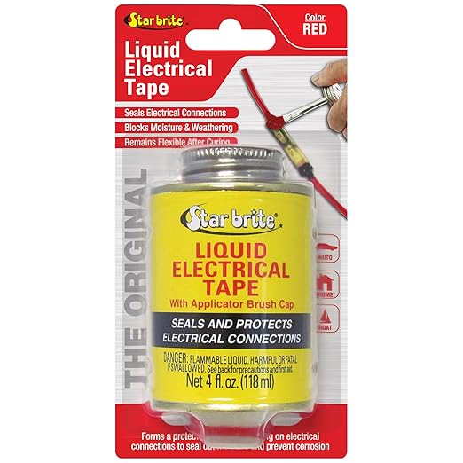 STAR BRITE Liquid Electrical Tape - Superior Adhesion and Flexible Protection for Frayed Cables, Terminals, and Electric Splices