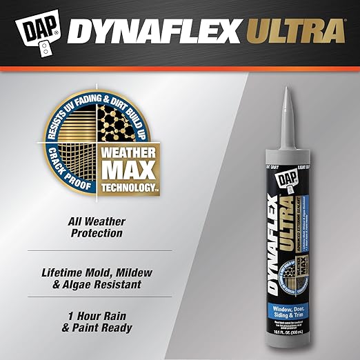 DAP Dynaflex Ultra Advanced Exterior Sealant, Light Gray, 10.1 Oz (7079818219)