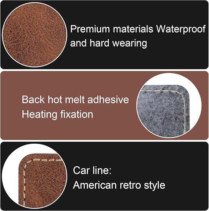 SmallCat 10 PCS Square Round Leather Patches for Hats, Iron on Blank Patches, Artificial Leather Patches for Laser Engraving, Repair Patches for DIY Sewing Crafts, Hats, Jackets - Dark Coffee, Brown