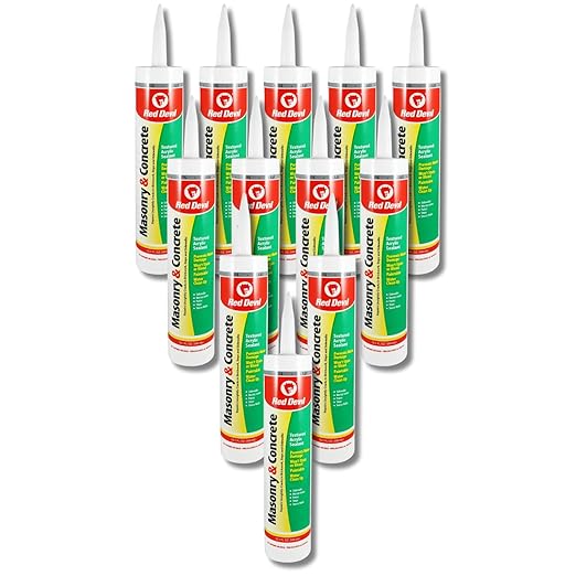 Red Devil 0646 Masonry and Concrete Acrylic Sealant, Gray, 10.1 oz., Pack of 12
