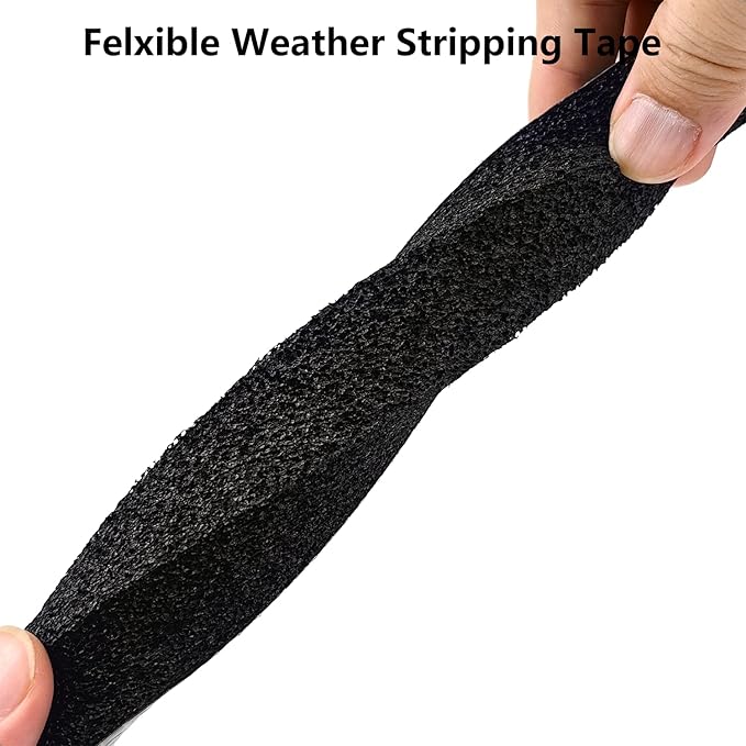 Weather Stripping Door Seal Strip, 1 in x 1 in, Non-Adhesive, High Reslilience, AC Insulation Tape, Weatherproof, Reduce Noise, Gap Filler, Foam Insulation Tape for Doors and Windows