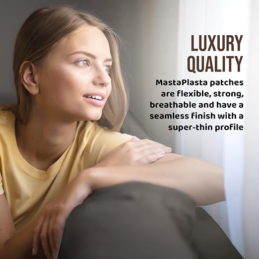 MastaPlasta Instant Upholstery Quality Self-Adhesive Repair Patch. XL Size - Beige Suede - 11in x 8in / 28cmx20m. Easily Fix Couches, Car Seats, Bags & Other Suede, Leather and Velvet Items!