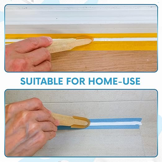 JMIBASIC Grout Caulk Finishing Tool - Multi Size 4 Pieces Set - Smooth Grout Sealant Silicone Caulking Tool - Rubber Spatula Spreader - Grout Sealer Applicator - Ergonomic Handle Grip_ABS (1.97 Inch)